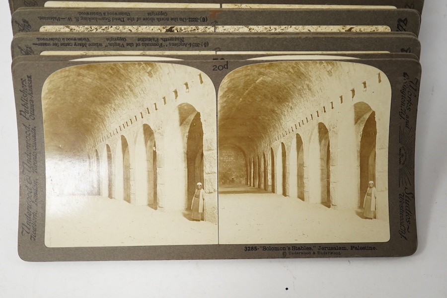 A collection of early 20th century Stereoscopic slides, of topographical African scenes. Condition - good